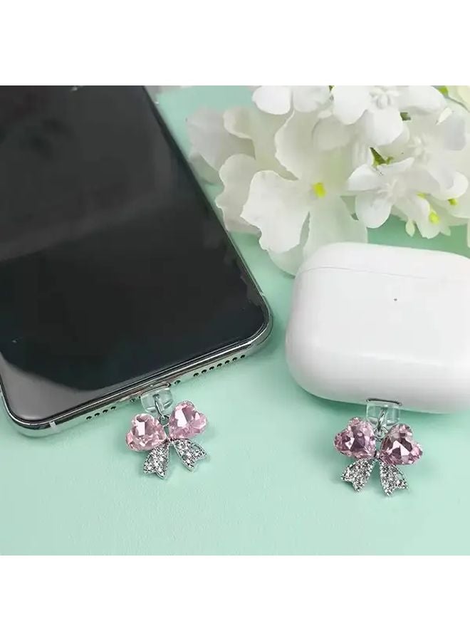 Butterfly Rhinestone Anti Dust Plug For Android Type C And iPhone Ports - Image 1